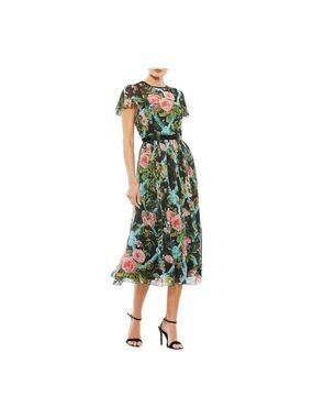 Mac Duggal Floral Midi Dress Size 12